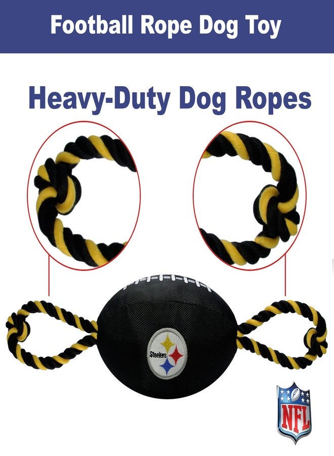 Pets First NFL Pittsburgh Steelers Football Dog Toy, Tough Quality Nylon Materials, Strong Pull Ropes, Inner Squeaker, NFL Team Color - Image 5